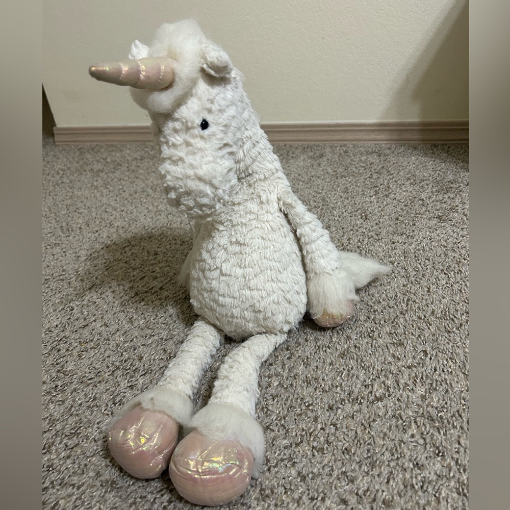 Jellycat London Dainty Unicorn Soft Stuffed Animal Plush 20” Shimmer Hooves Baby